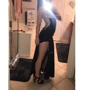 Black Beaded Prom Dress